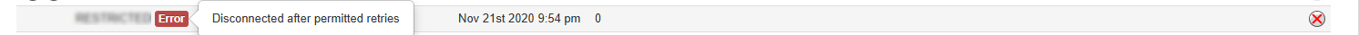 VoiceFlow Sent fax status row showing a delivery error message