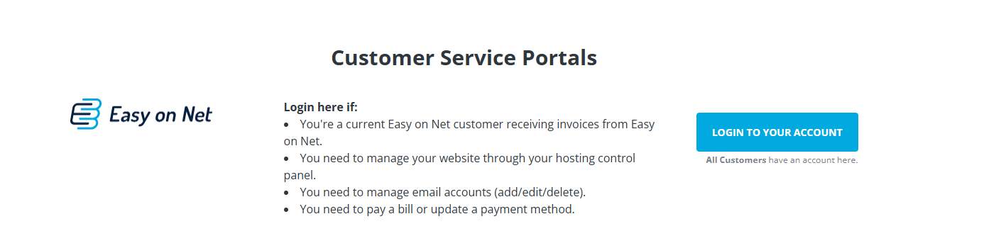 Scroll to the portal specific links and click login