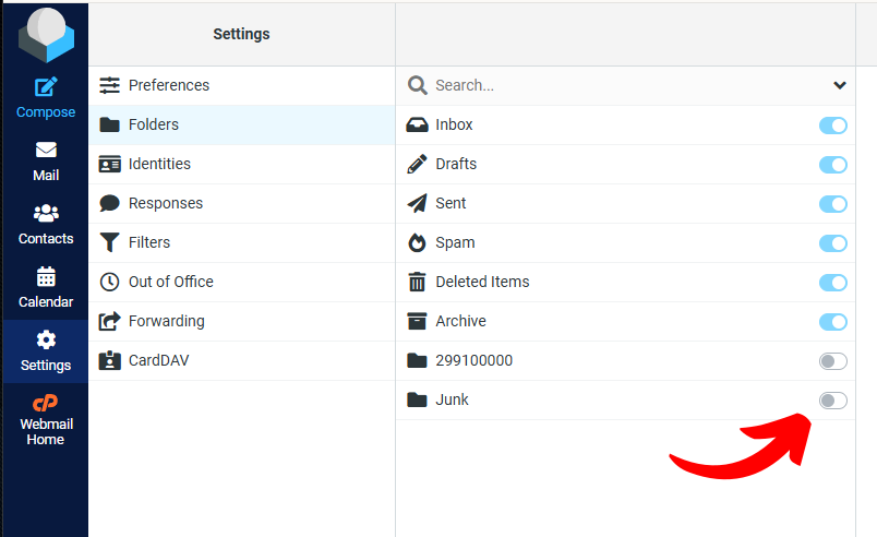 Roundcube showing the three vertical dots beside the email address
