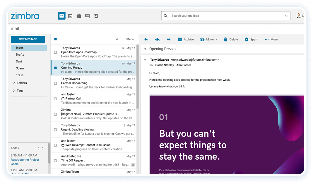 Zimbra Desktop App Screenshot